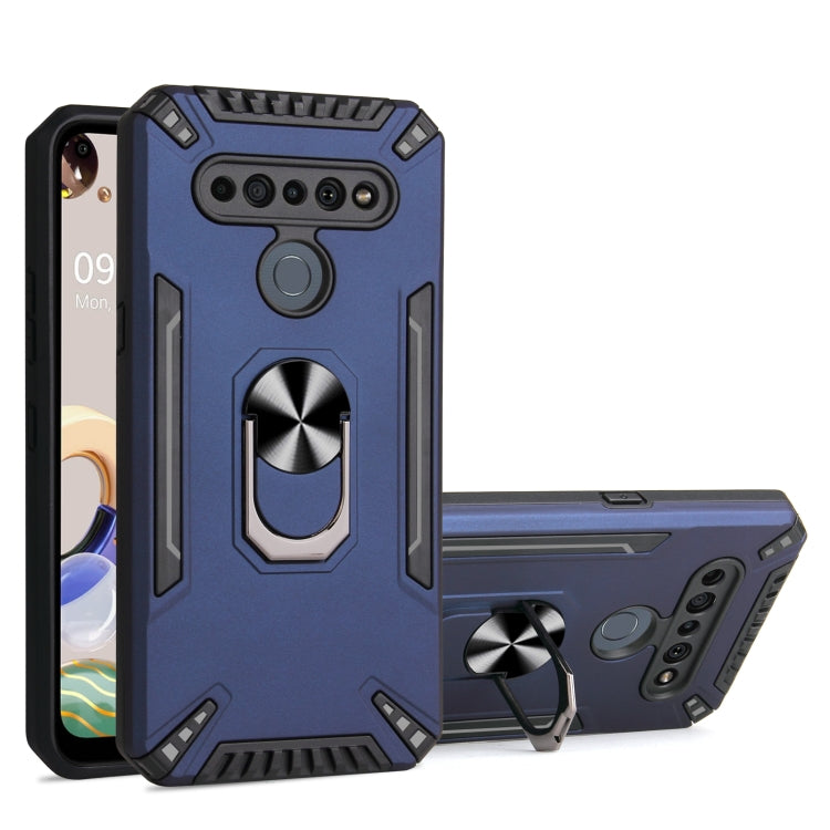 For LG K61 PC + TPU Protective Case with 360 Degrees Rotatable Ring Holder