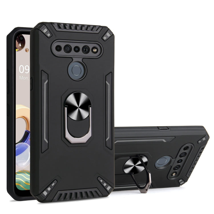 For LG K61 PC + TPU Protective Case with 360 Degrees Rotatable Ring Holder