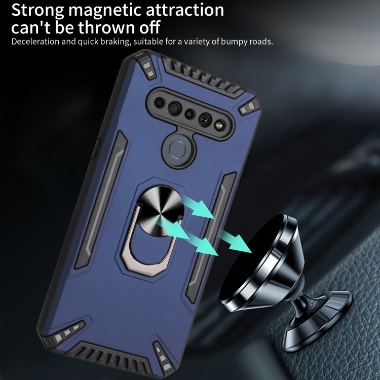 For LG K61 PC + TPU Protective Case with 360 Degrees Rotatable Ring Holder