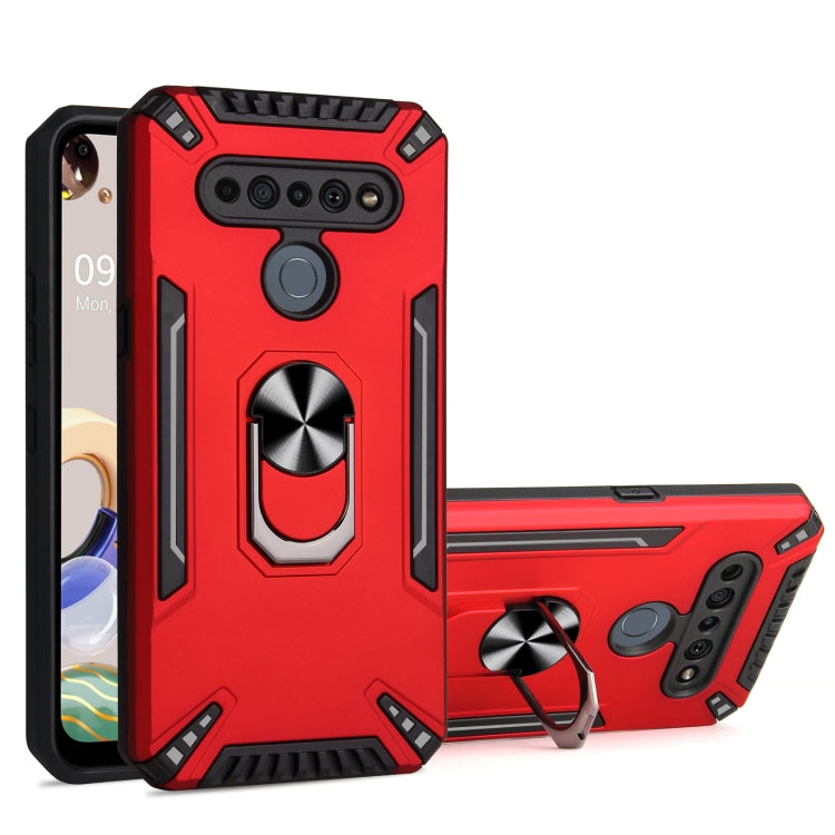 For LG K61 PC + TPU Protective Case with 360 Degrees Rotatable Ring Holder
