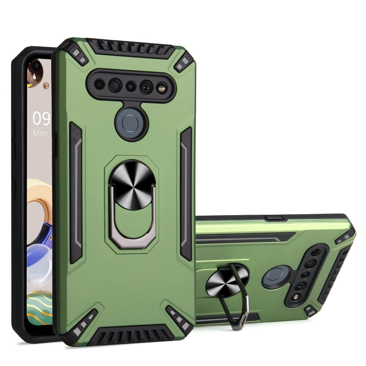 For LG K61 PC + TPU Protective Case with 360 Degrees Rotatable Ring Holder
