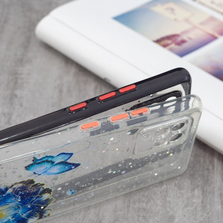 For Samsung Galaxy A42 5G Colored Drawing Starry Sky Epoxy TPU Shockproof Case with Neck Lanyard