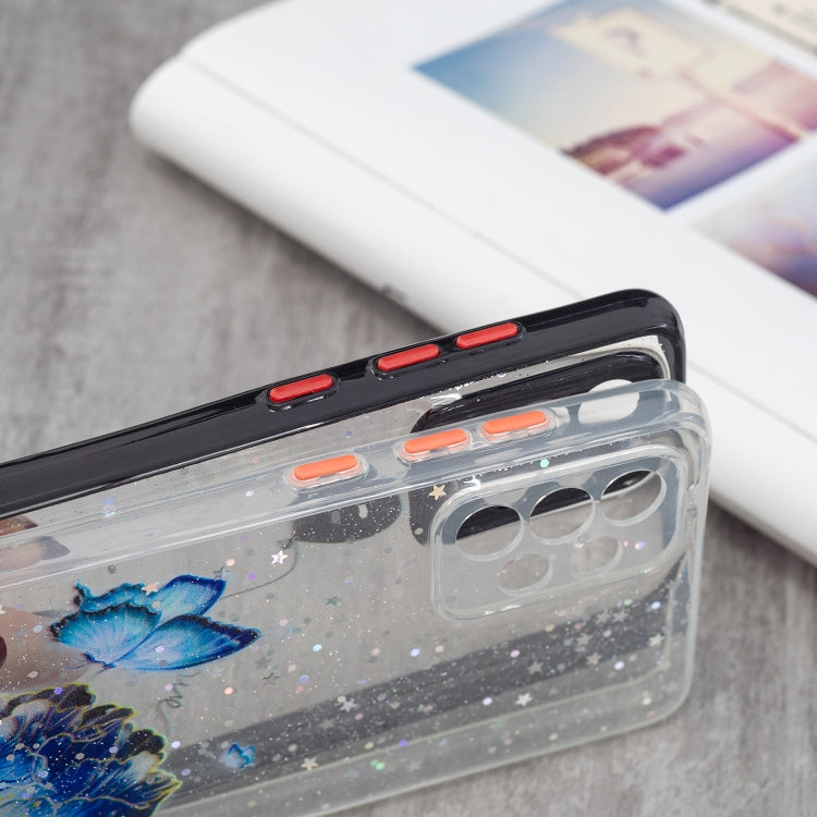 For Samsung Galaxy A52 5G Colored Drawing Starry Sky Epoxy TPU Shockproof Case with Neck Lanyard