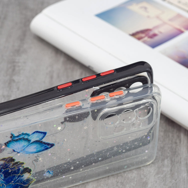 For Samsung Galaxy A72 5G Colored Drawing Starry Sky Epoxy TPU Shockproof Case with Neck Lanyard