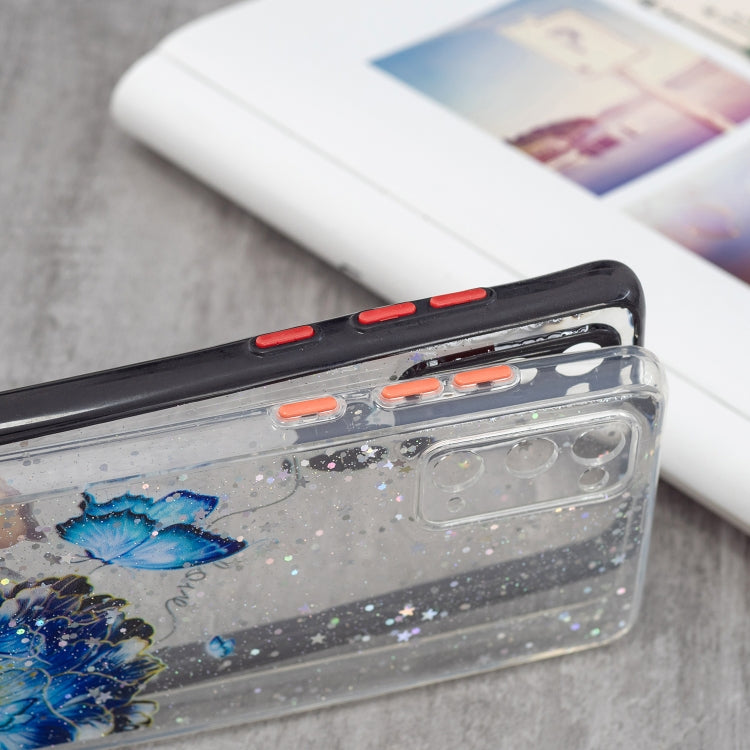 For Samsung Galaxy S20 FE 5G / 4G Colored Drawing Starry Sky Epoxy TPU Shockproof Case with Neck Lanyard
