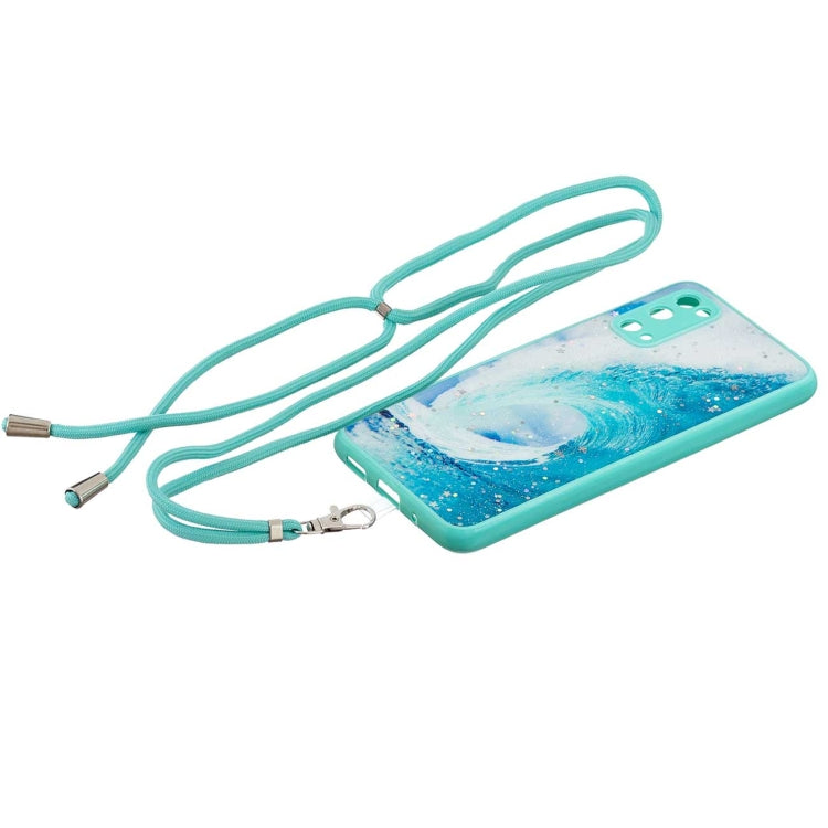 For Samsung Galaxy S20 FE 5G / 4G Colored Drawing Starry Sky Epoxy TPU Shockproof Case with Neck Lanyard