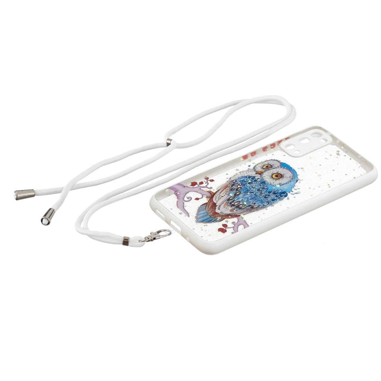 For Samsung Galaxy S20 Colored Drawing Starry Sky Epoxy TPU Shockproof Case with Neck Lanyard