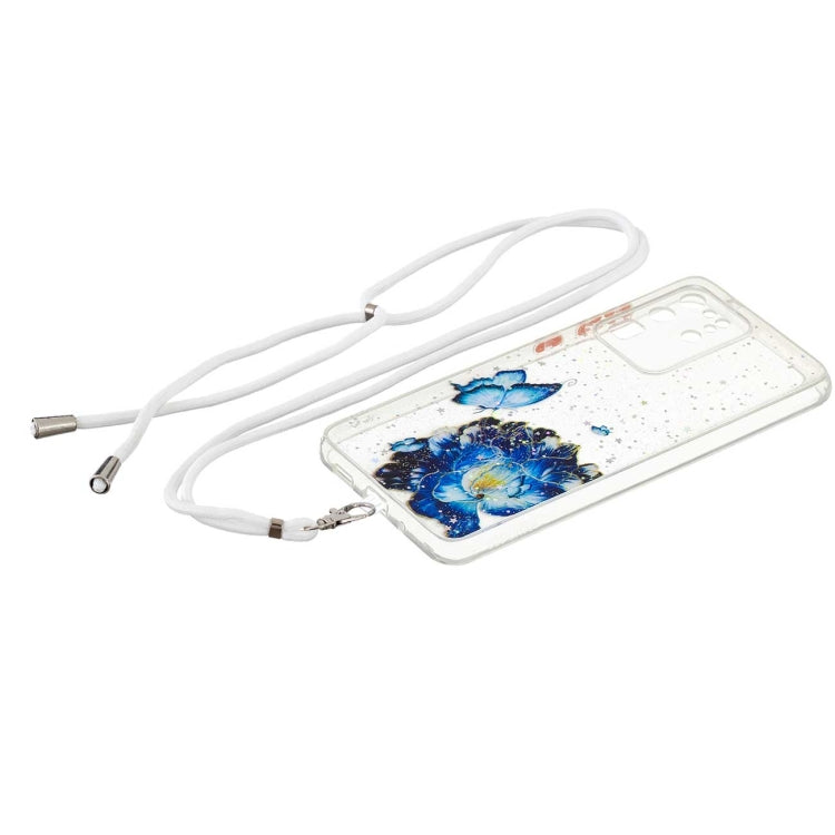 For Samsung Galaxy S20 Ultra Colored Drawing Starry Sky Epoxy TPU Shockproof Case with Neck Lanyard