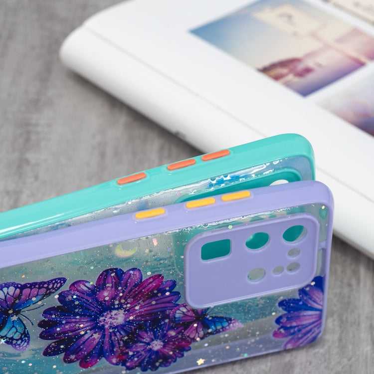 For Samsung Galaxy S20 Ultra Colored Drawing Starry Sky Epoxy TPU Shockproof Case with Neck Lanyard