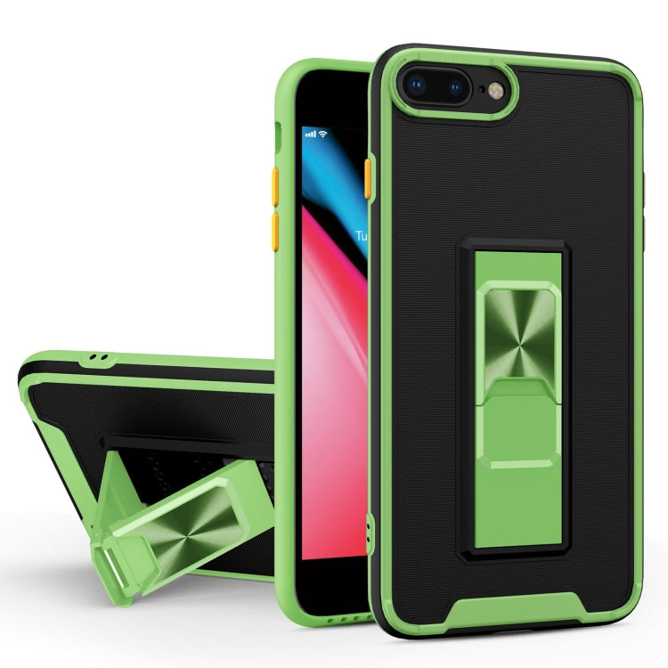 Dual-color Skin Feel TPU + PC Magnetic Shockproof Case with Invisible Holder For iPhone 8 Plus / 7 Plus