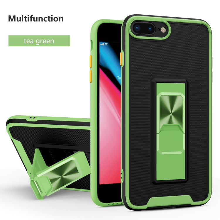 Dual-color Skin Feel TPU + PC Magnetic Shockproof Case with Invisible Holder For iPhone 8 Plus / 7 Plus