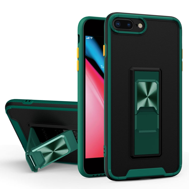Dual-color Skin Feel TPU + PC Magnetic Shockproof Case with Invisible Holder For iPhone 8 Plus / 7 Plus