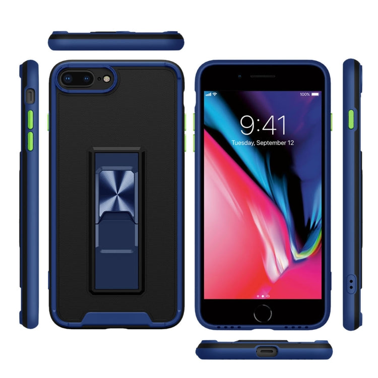 Dual-color Skin Feel TPU + PC Magnetic Shockproof Case with Invisible Holder For iPhone 8 Plus / 7 Plus