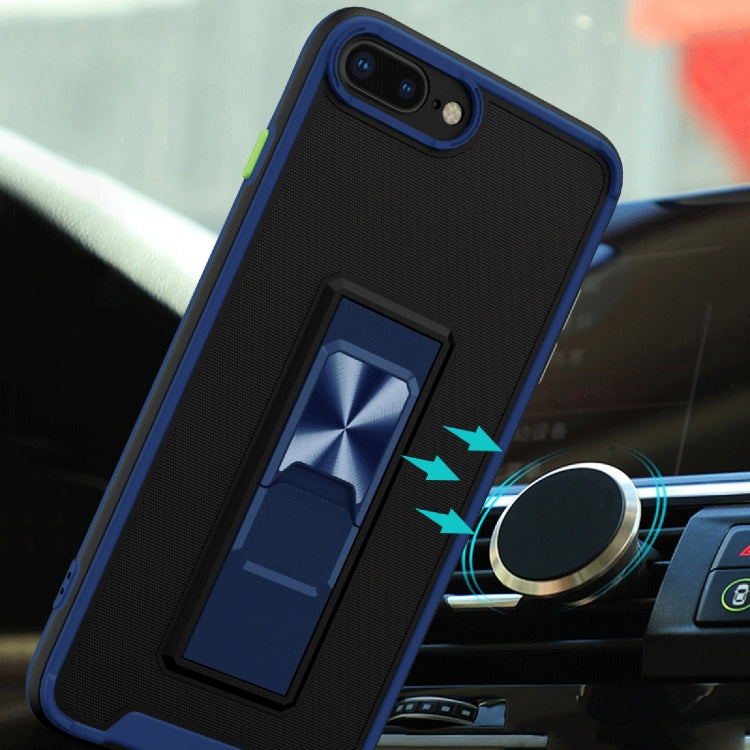 Dual-color Skin Feel TPU + PC Magnetic Shockproof Case with Invisible Holder For iPhone 8 Plus / 7 Plus