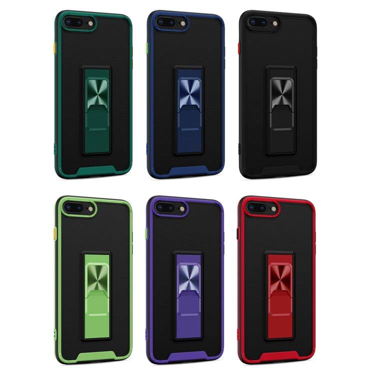 Dual-color Skin Feel TPU + PC Magnetic Shockproof Case with Invisible Holder For iPhone 8 Plus / 7 Plus