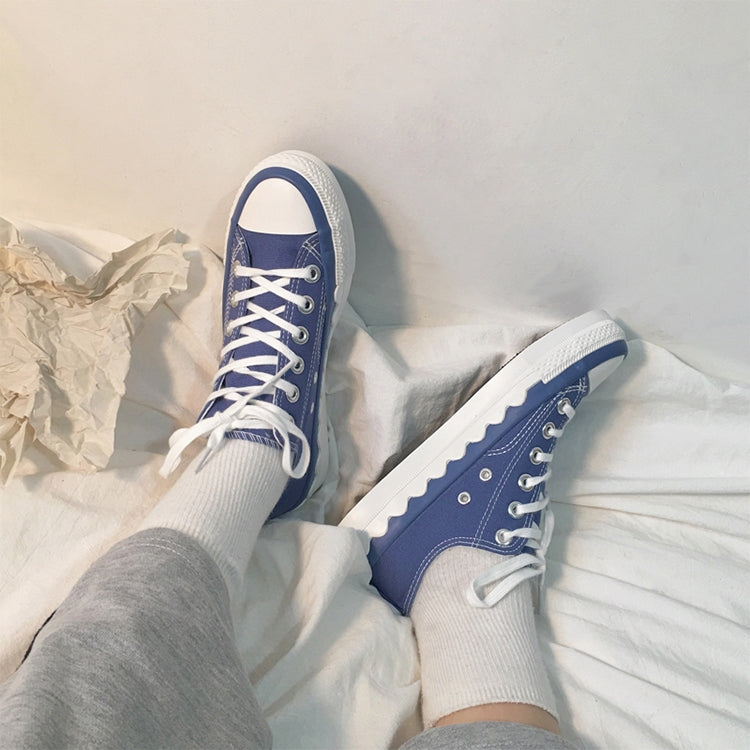 Ulzzang Color Matching Simple Lace Low-top Canvas Shoes Students Board Shoes, Size:38