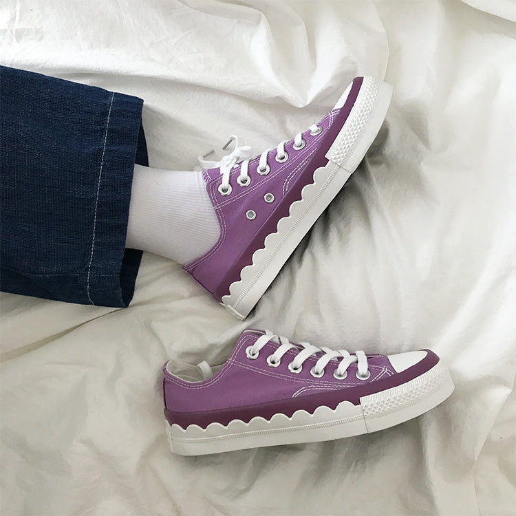 Ulzzang Color Matching Simple Lace Low-top Canvas Shoes Students Board Shoes, Size:39