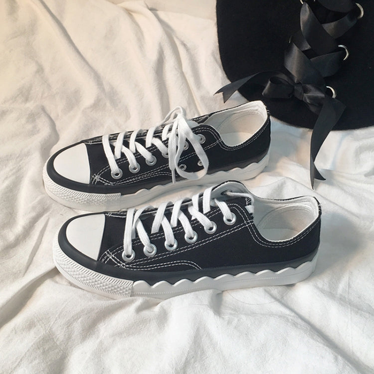 Ulzzang Color Matching Simple Lace Low-top Canvas Shoes Students Board Shoes, Size:39