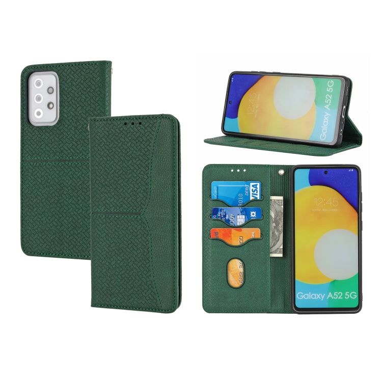 For Samsung Galaxy S20 FE Woven Texture Stitching Magnetic Horizontal Flip PU Leather Case with Holder & Card Slots & Wallet & Lanyard