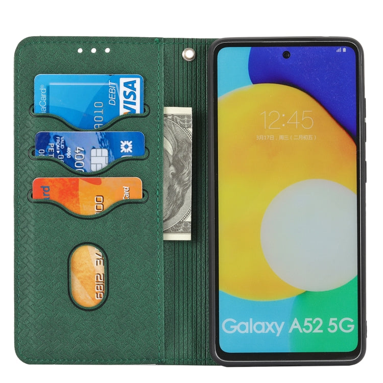 For Samsung Galaxy S20 FE Woven Texture Stitching Magnetic Horizontal Flip PU Leather Case with Holder & Card Slots & Wallet & Lanyard