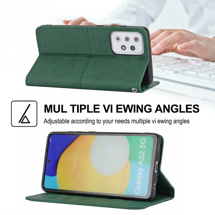 For Samsung Galaxy S20 FE Woven Texture Stitching Magnetic Horizontal Flip PU Leather Case with Holder & Card Slots & Wallet & Lanyard