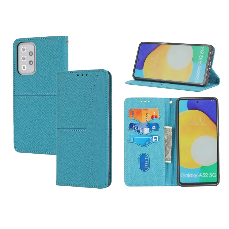 For Samsung Galaxy S20 FE Woven Texture Stitching Magnetic Horizontal Flip PU Leather Case with Holder & Card Slots & Wallet & Lanyard