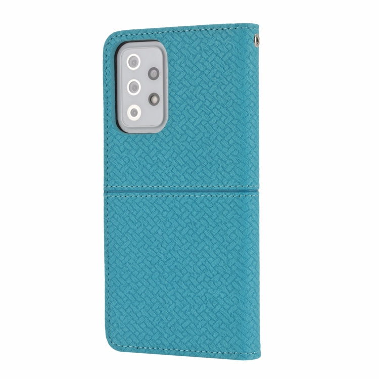 For Samsung Galaxy S20 FE Woven Texture Stitching Magnetic Horizontal Flip PU Leather Case with Holder & Card Slots & Wallet & Lanyard