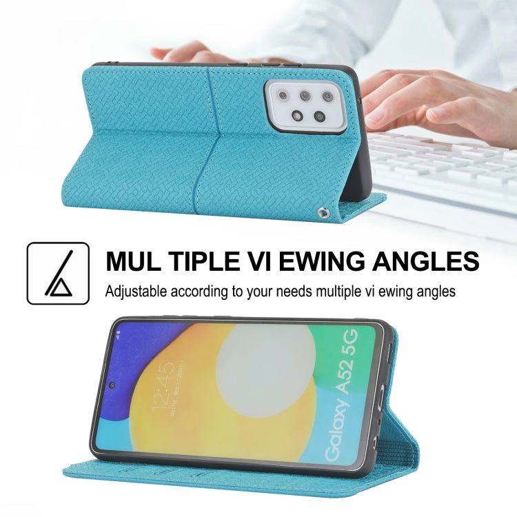 For Samsung Galaxy S20 FE Woven Texture Stitching Magnetic Horizontal Flip PU Leather Case with Holder & Card Slots & Wallet & Lanyard