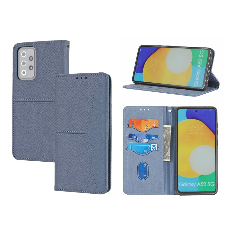 For Samsung Galaxy S20 FE Woven Texture Stitching Magnetic Horizontal Flip PU Leather Case with Holder & Card Slots & Wallet & Lanyard