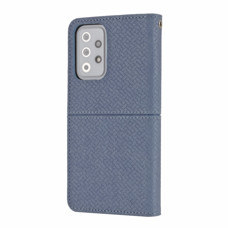 For Samsung Galaxy S20 FE Woven Texture Stitching Magnetic Horizontal Flip PU Leather Case with Holder & Card Slots & Wallet & Lanyard