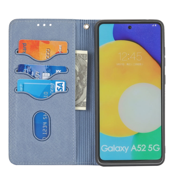 For Samsung Galaxy S20 FE Woven Texture Stitching Magnetic Horizontal Flip PU Leather Case with Holder & Card Slots & Wallet & Lanyard
