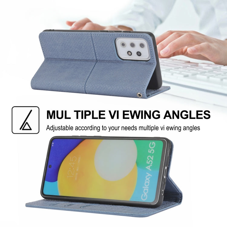 For Samsung Galaxy S20 FE Woven Texture Stitching Magnetic Horizontal Flip PU Leather Case with Holder & Card Slots & Wallet & Lanyard