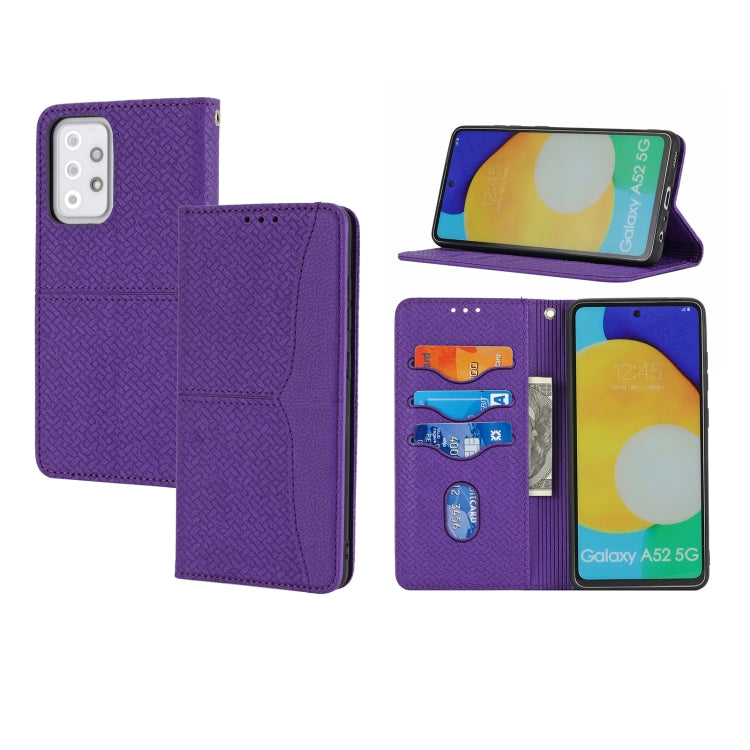 For Samsung Galaxy S20 FE Woven Texture Stitching Magnetic Horizontal Flip PU Leather Case with Holder & Card Slots & Wallet & Lanyard
