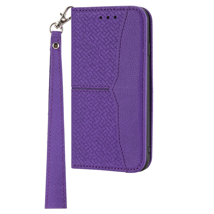 For Samsung Galaxy S20 FE Woven Texture Stitching Magnetic Horizontal Flip PU Leather Case with Holder & Card Slots & Wallet & Lanyard
