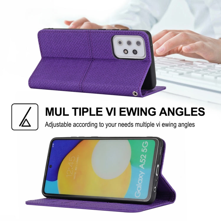 For Samsung Galaxy S20 FE Woven Texture Stitching Magnetic Horizontal Flip PU Leather Case with Holder & Card Slots & Wallet & Lanyard