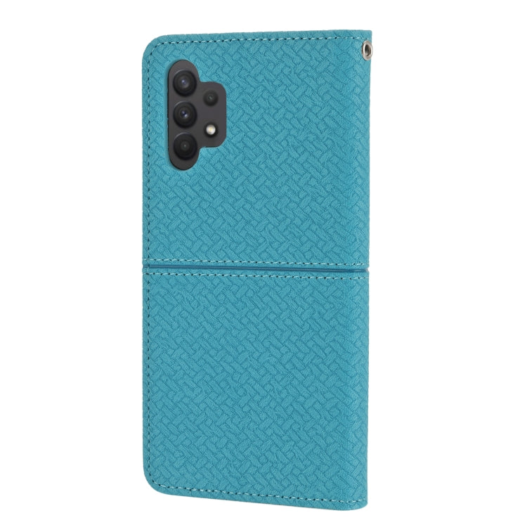 For Samsung Galaxy A32 4G Woven Texture Stitching Magnetic Horizontal Flip PU Leather Case with Holder & Card Slots & Wallet & Lanyard
