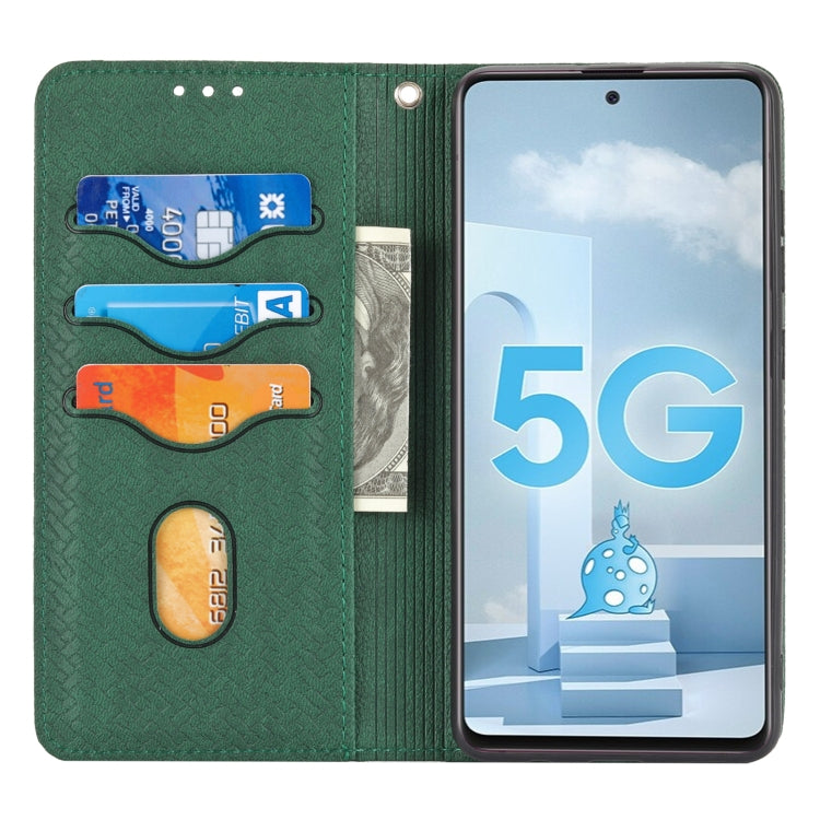 For Samsung Galaxy A51 Woven Texture Stitching Magnetic Horizontal Flip PU Leather Case with Holder & Card Slots & Wallet & Lanyard
