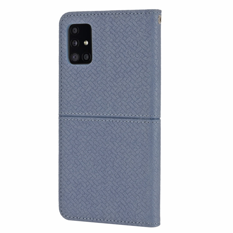 For Samsung Galaxy A71 Woven Texture Stitching Magnetic Horizontal Flip PU Leather Case with Holder & Card Slots & Wallet & Lanyard