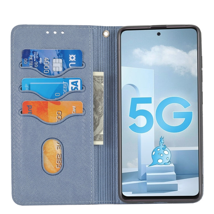 For Samsung Galaxy A71 Woven Texture Stitching Magnetic Horizontal Flip PU Leather Case with Holder & Card Slots & Wallet & Lanyard
