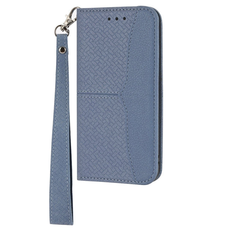 For Samsung Galaxy S21 FE Woven Texture Stitching Magnetic Horizontal Flip PU Leather Case with Holder & Card Slots & Wallet & Lanyard