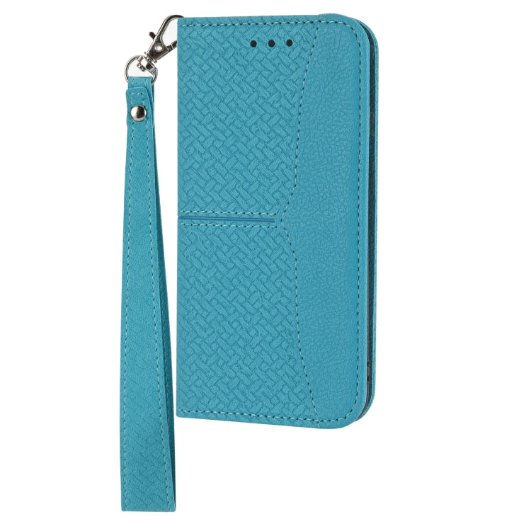 For Samsung Galaxy S21 Ultra 5G Woven Texture Stitching Magnetic Horizontal Flip PU Leather Case with Holder & Card Slots & Wallet & Lanyard