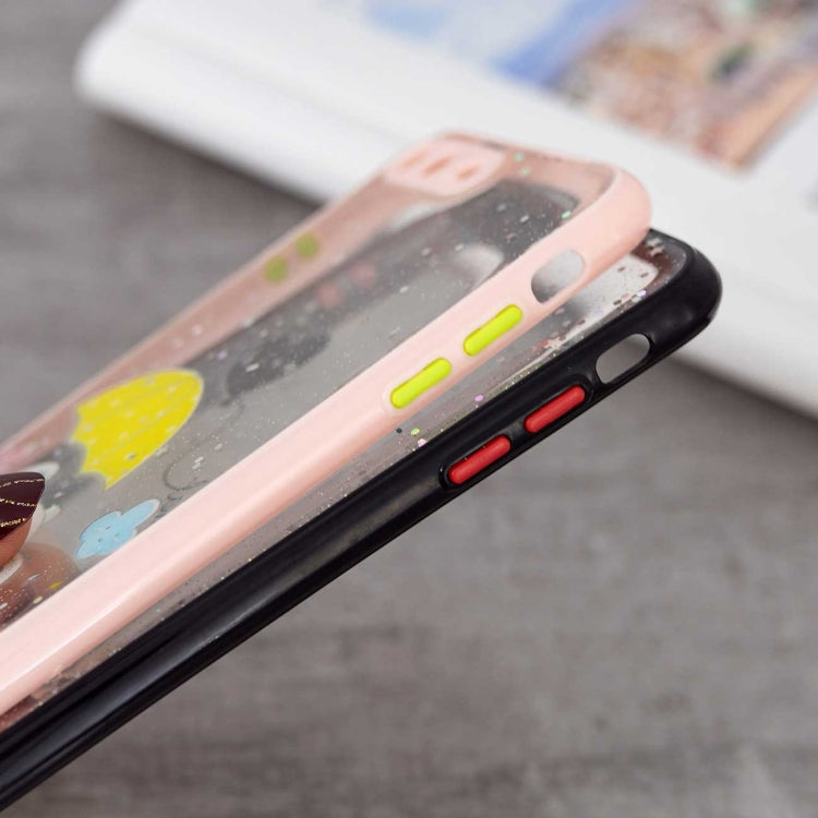 Colored Drawing Starry Sky Epoxy TPU Shockproof Case with Neck Lanyard For iPhone 8 Plus / 7 Plus