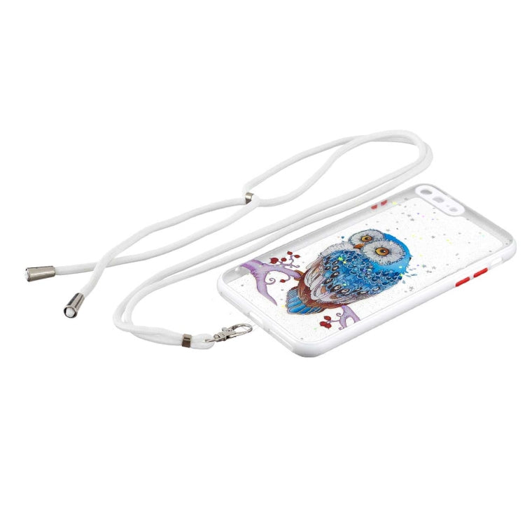 Colored Drawing Starry Sky Epoxy TPU Shockproof Case with Neck Lanyard For iPhone 8 Plus / 7 Plus