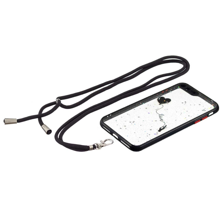 Colored Drawing Starry Sky Epoxy TPU Shockproof Case with Neck Lanyard For iPhone 8 Plus / 7 Plus