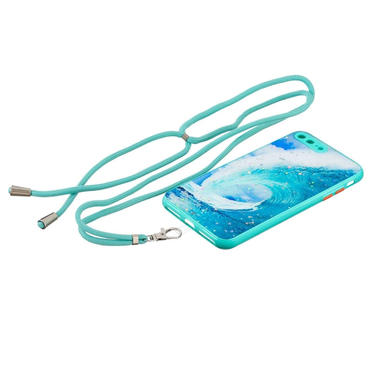 Colored Drawing Starry Sky Epoxy TPU Shockproof Case with Neck Lanyard For iPhone 8 Plus / 7 Plus