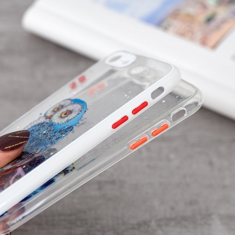 For iPhone SE 2022 / SE 2020 / 8 / 7 Colored Drawing Starry Sky Epoxy TPU Shockproof Case with Neck Lanyard