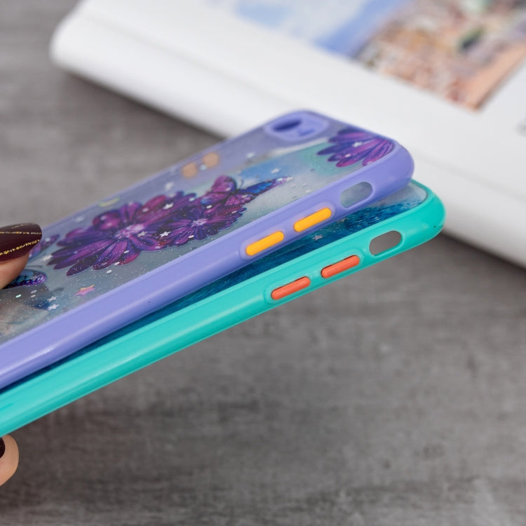 For iPhone SE 2022 / SE 2020 / 8 / 7 Colored Drawing Starry Sky Epoxy TPU Shockproof Case with Neck Lanyard