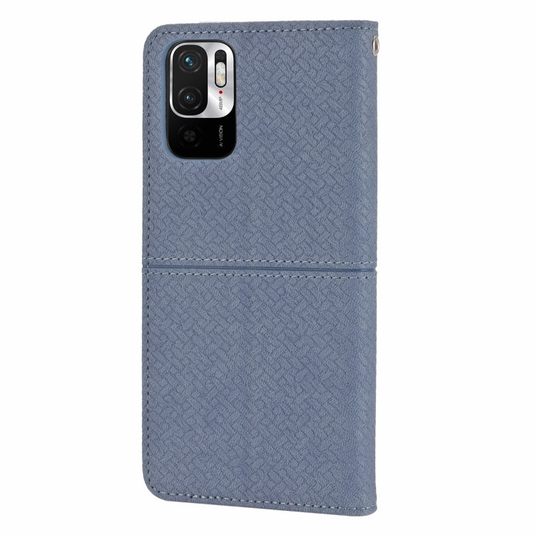 For Xiaomi Redmi Note 10 Woven Texture Stitching Magnetic Horizontal Flip PU Leather Case with Holder & Card Slots & Wallet & Lanyard