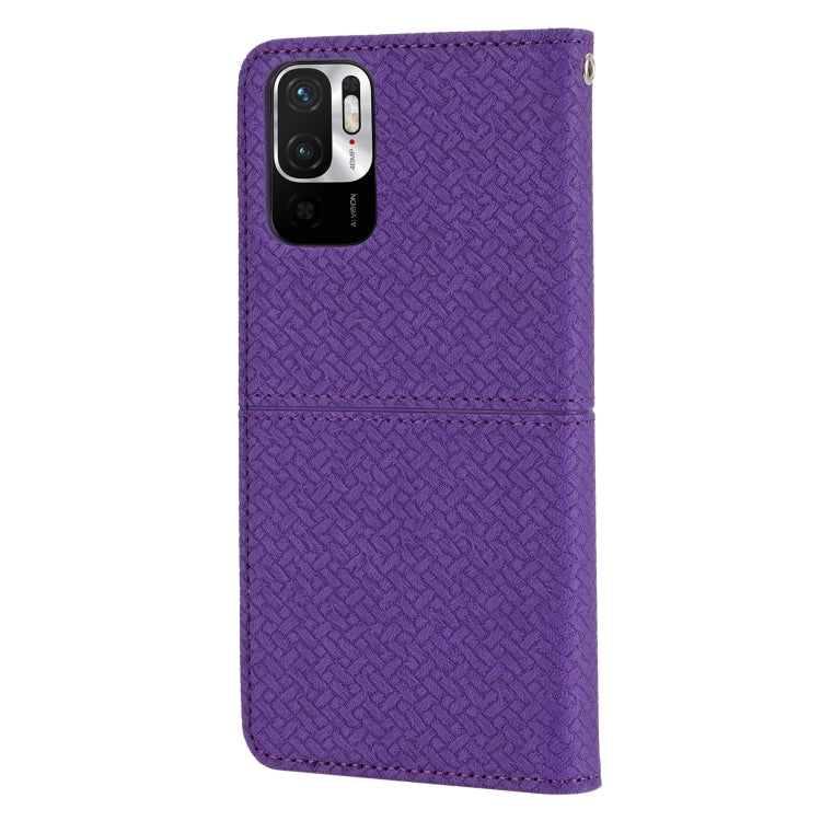 For Xiaomi Redmi Note 10 Woven Texture Stitching Magnetic Horizontal Flip PU Leather Case with Holder & Card Slots & Wallet & Lanyard