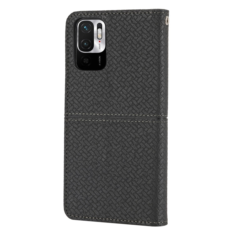 For Xiaomi Redmi Note 10 Woven Texture Stitching Magnetic Horizontal Flip PU Leather Case with Holder & Card Slots & Wallet & Lanyard